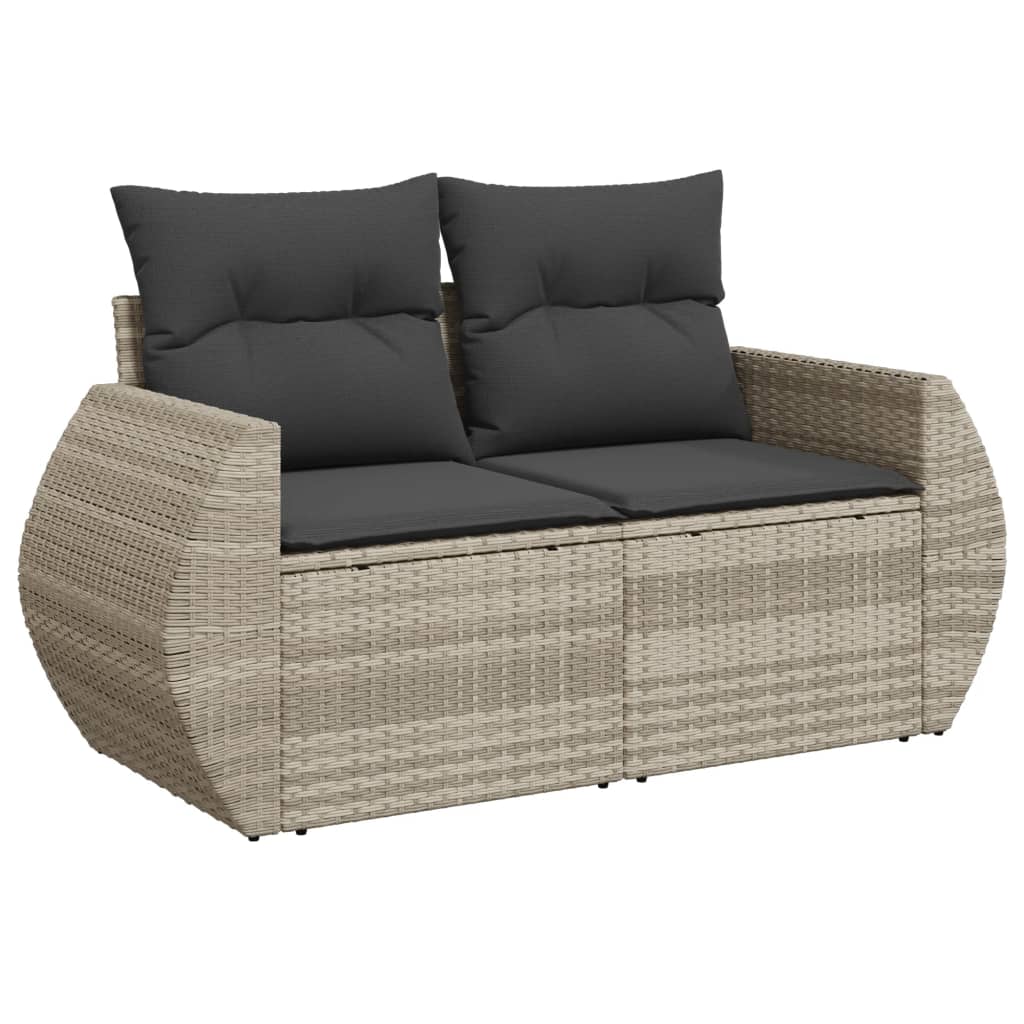 Set Divano da Giardino 6pz con Cuscini Grigio Chiaro Polyrattan - homemem39