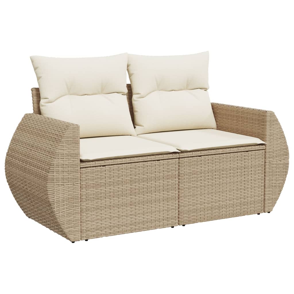 Set Divani da Giardino 7 pz con Cuscini Beige in Polyrattan - homemem39