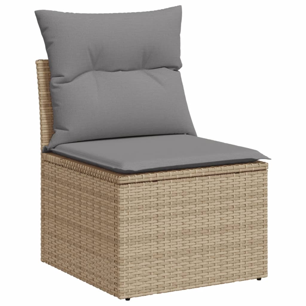 Set Divano da Giardino 8 pz con Cuscini Beige in Polyrattan - homemem39