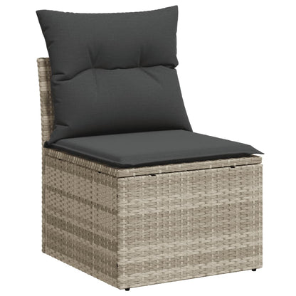 Set Divano da Giardino 8pz con Cuscini Grigio Chiaro Polyrattan - homemem39