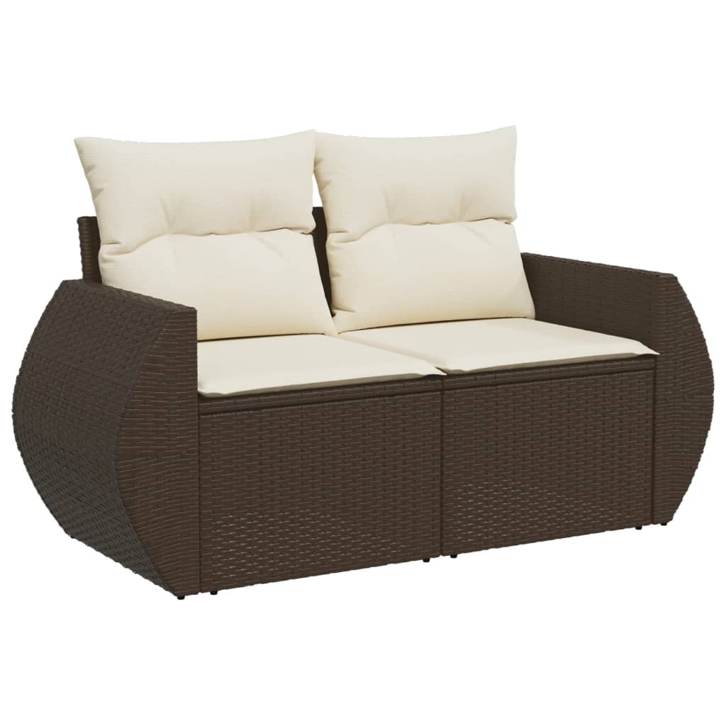 Set Divani da Giardino 7 pz con Cuscini Marrone in Polyrattan - homemem39