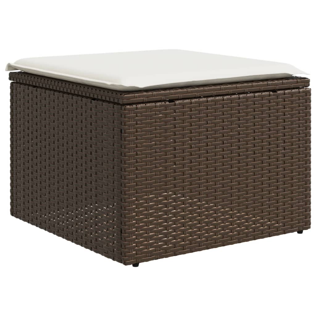 Set Divani da Giardino 7 pz con Cuscini Marrone in Polyrattan - homemem39