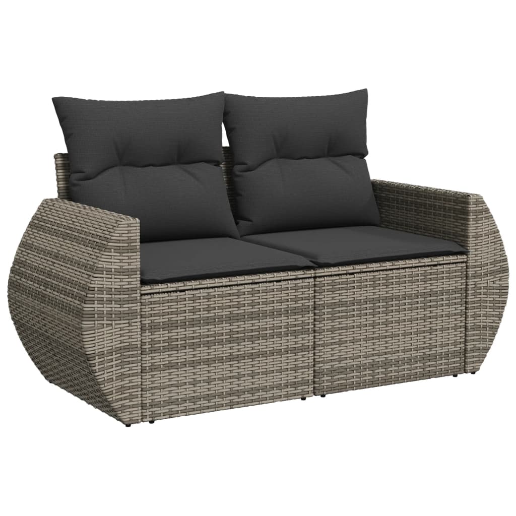 Set Divano da Giardino 8pz con Cuscini Grigio Chiaro Polyrattan - homemem39