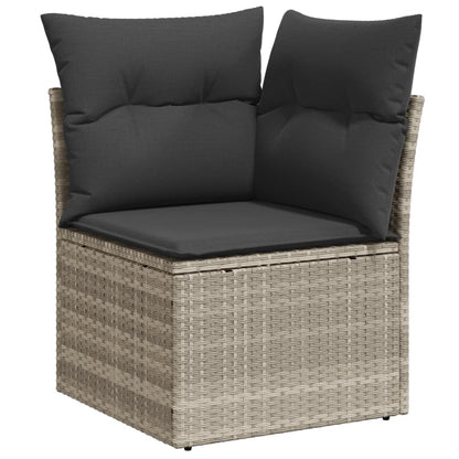 Set Divano da Giardino 8pz con Cuscini Grigio Chiaro Polyrattan - homemem39