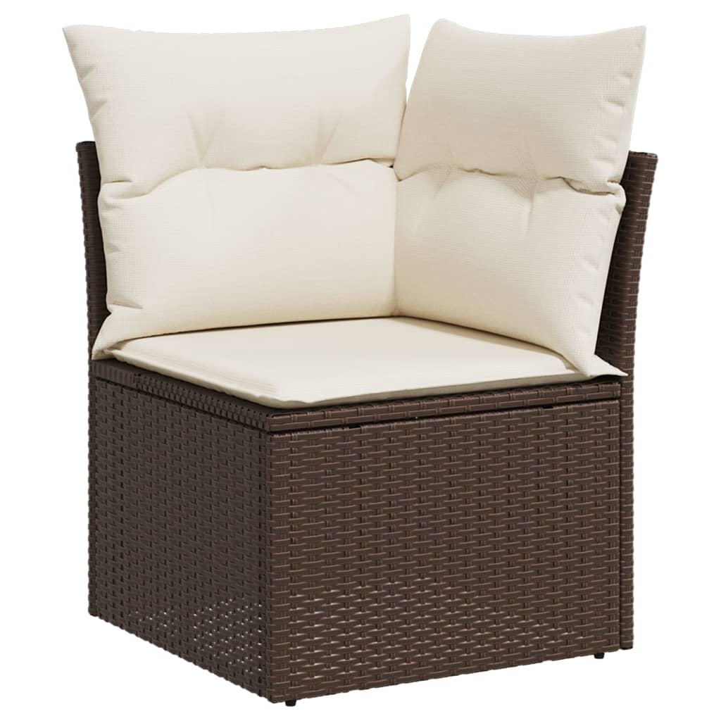 Set Divani da Giardino 8 pz con Cuscini Marrone in Polyrattan - homemem39