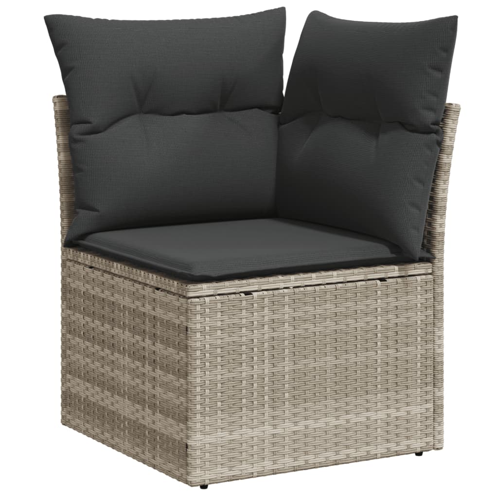 Set Divano da Giardino 9pz con Cuscini Grigio Chiaro Polyrattan - homemem39