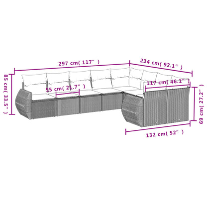 Set Divani da Giardino 9 pz con Cuscini Nero in Polyrattan - homemem39