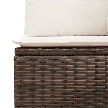 Set Divani da Giardino 11 pz con Cuscini Polyrattan Marrone - homemem39