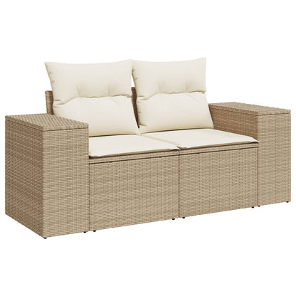 Set Divano da Giardino 3 pz con Cuscini Beige in Polyrattan - homemem39