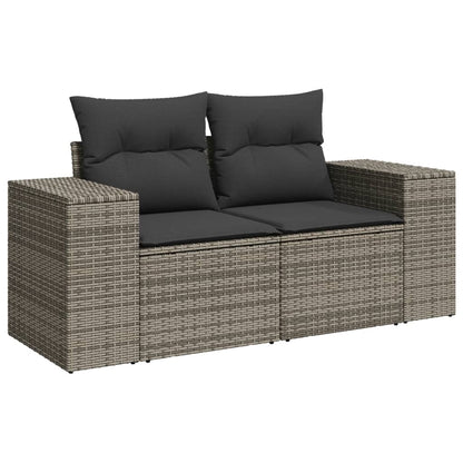 Set Divani da Giardino 3 pz con Cuscini Grigio in Polyrattan - homemem39