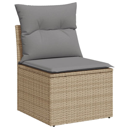 Set Divano da Giardino 4 pz con Cuscini Beige in Polyrattan - homemem39