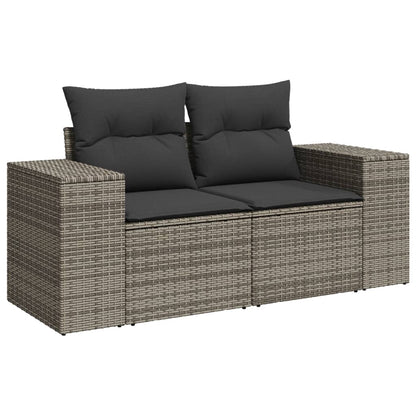 Set Divani da Giardino 7 pz con Cuscini Grigio in Polyrattan - homemem39