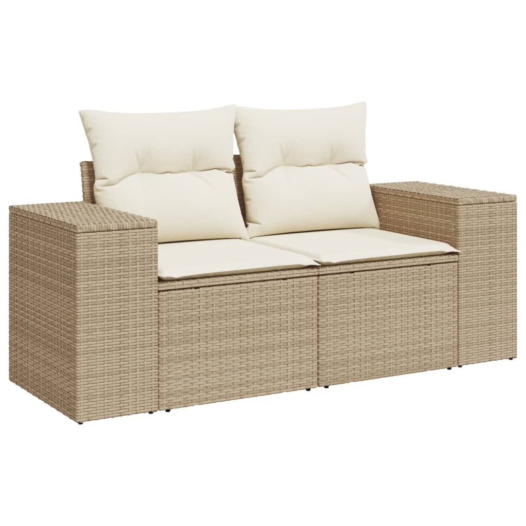 Set Divano da Giardino 8 pz con Cuscini Beige in Polyrattan - homemem39