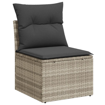 Set Divano da Giardino 8pz con Cuscini Grigio Chiaro Polyrattan - homemem39