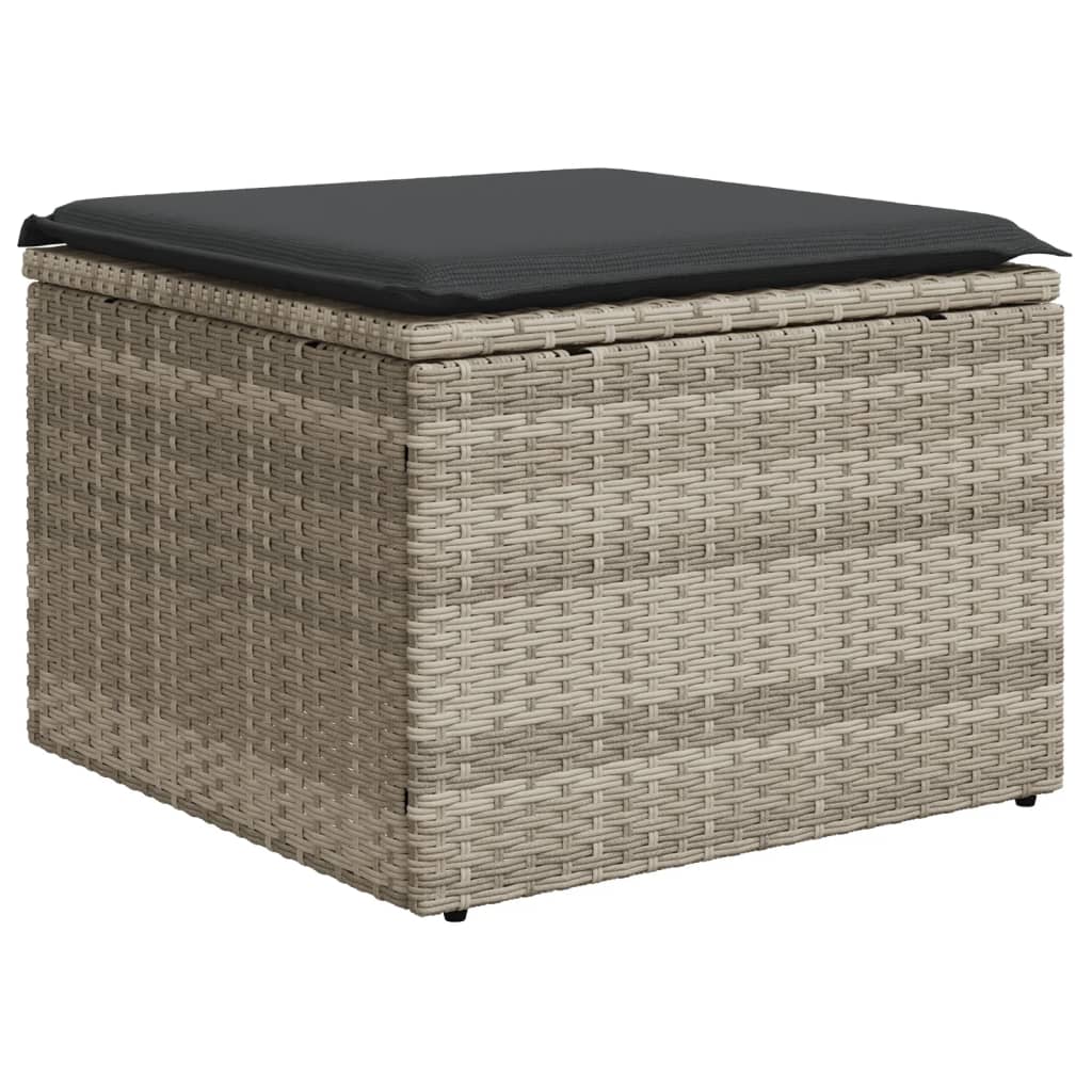 Set Divano da Giardino 5pz con Cuscini Grigio Chiaro Polyrattan - homemem39