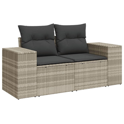 Set Divano da Giardino 4pz con Cuscini Grigio Chiaro Polyrattan - homemem39