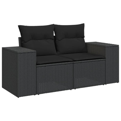 Set Divani da Giardino 5 pz con Cuscini in Polyrattan Nero - homemem39