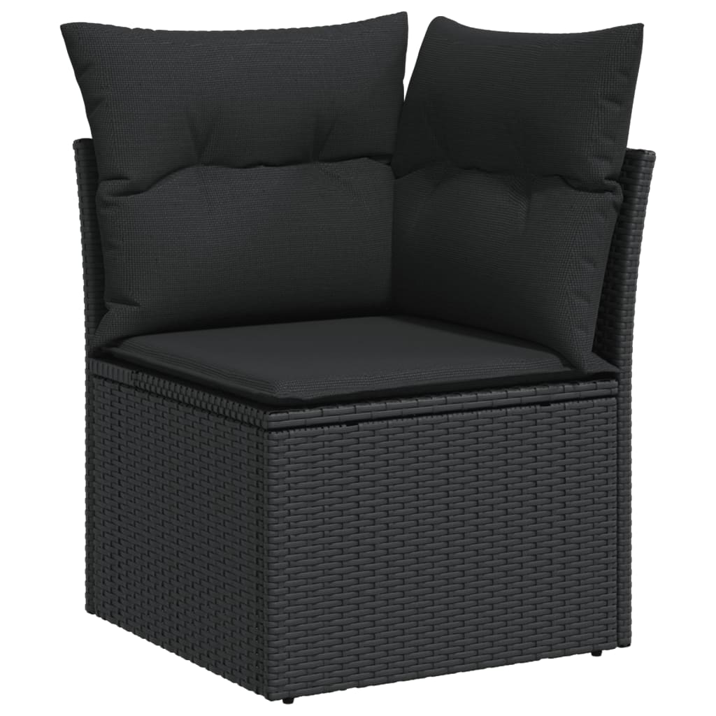 Set Divani da Giardino 5 pz con Cuscini in Polyrattan Nero - homemem39