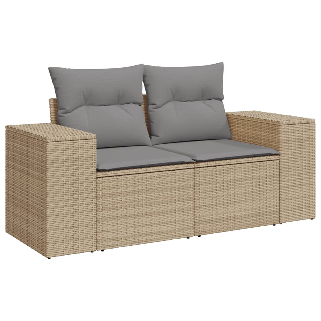 Set Divano da Giardino 5 pz con Cuscini Beige in Polyrattan - homemem39