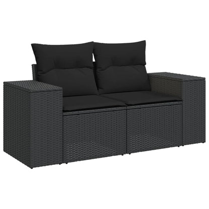 Set Divano da Giardino 6 pz con Cuscini Nero in Polyrattan - homemem39