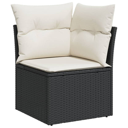 Set Divano da Giardino 6 pz con Cuscini Nero in Polyrattan - homemem39