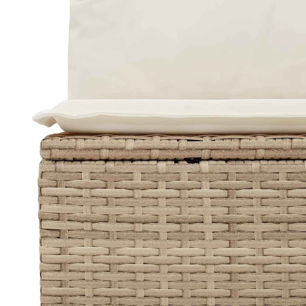 Set Divano da Giardino 6 pz con Cuscini Beige in Polyrattan - homemem39