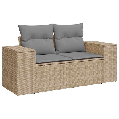 Set Divano da Giardino 6 pz con Cuscini Beige in Polyrattan - homemem39