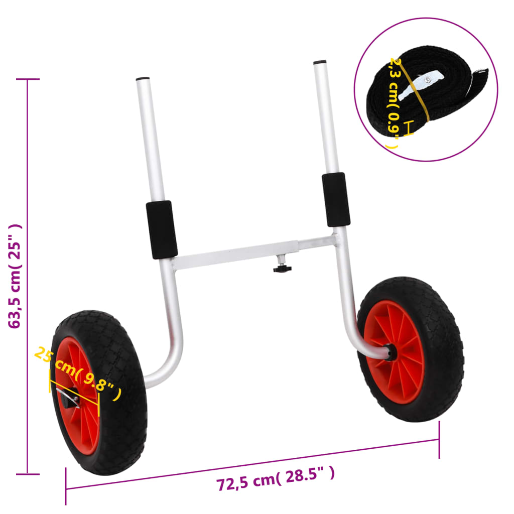 Carrello per Kayak Staccabile 100 kg in Alluminio - homemem39