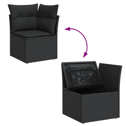 Set Divani da Giardino 5 pz con Cuscini in Polyrattan Nero - homemem39