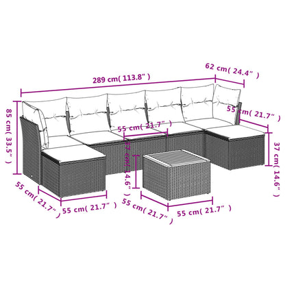 Set Divani da Giardino con Cuscini 8 pz Nero in Polyrattan - homemem39