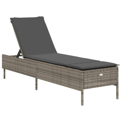 Lettini Prendisole 2 pz con Cuscini Grigio in Polyrattan - homemem39