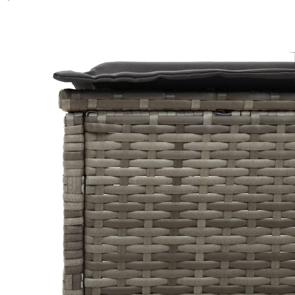 Lettini Prendisole 2 pz con Cuscini Grigio in Polyrattan - homemem39