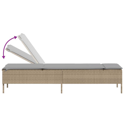 Lettini Prendisole 2 pz con Cuscini Beige in Polyrattan - homemem39