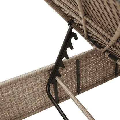 Lettini Prendisole 2 pz con Cuscini Beige in Polyrattan - homemem39