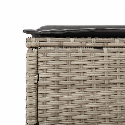 Lettino Prendisole 2 pz con Cuscini Grigio Chiaro in Polyrattan - homemem39