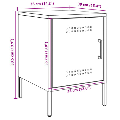 Comodini 2 pz Nero 36x39x50,5 cm in Acciaio