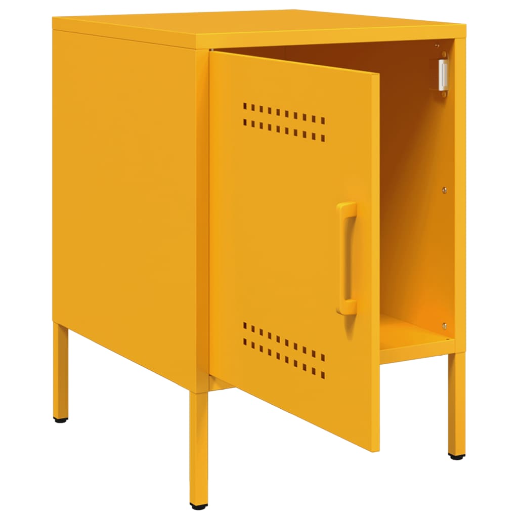 Comodini 2 pz Giallo Senape 36x39x50,5 cm in Acciaio