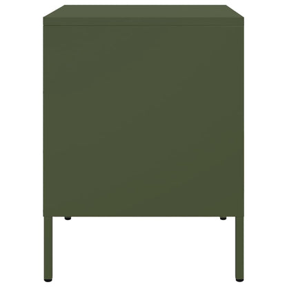 Comodini 2 pz Verde Oliva 36x39x50,5 cm in Acciaio