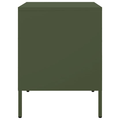 Comodini 2 pz Verde Oliva 36x39x50,5 cm in Acciaio