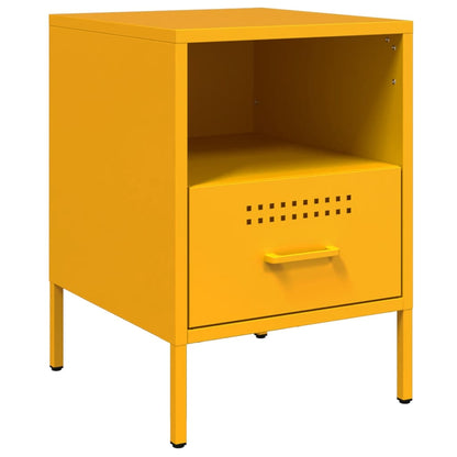 Comodini 2 pz Giallo Senape 36x39x50,5 cm in Acciaio