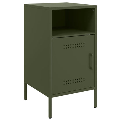 Comodini 2 pz Verde Oliva 36x39x68 cm in Acciaio