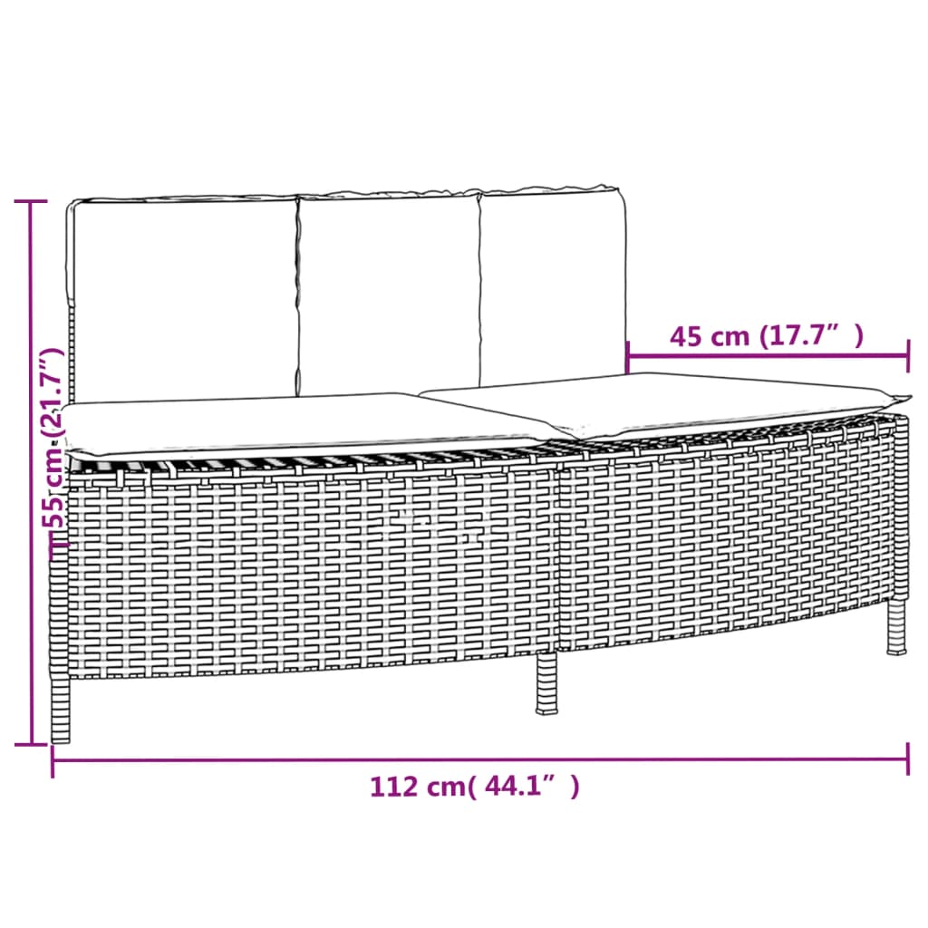 Bordo per Spa Nero in Polyrattan e Legno Massello di Acacia