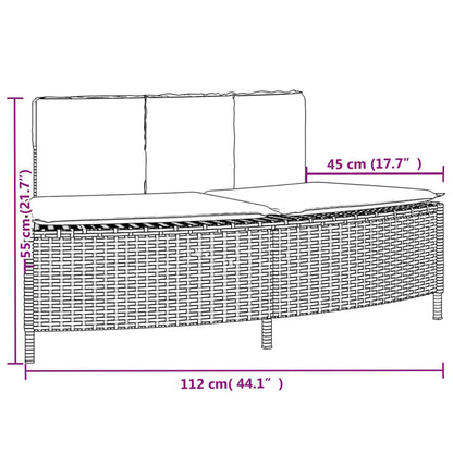 Bordo per Spa Grigio in Polyrattan e Legno Massello di Acacia