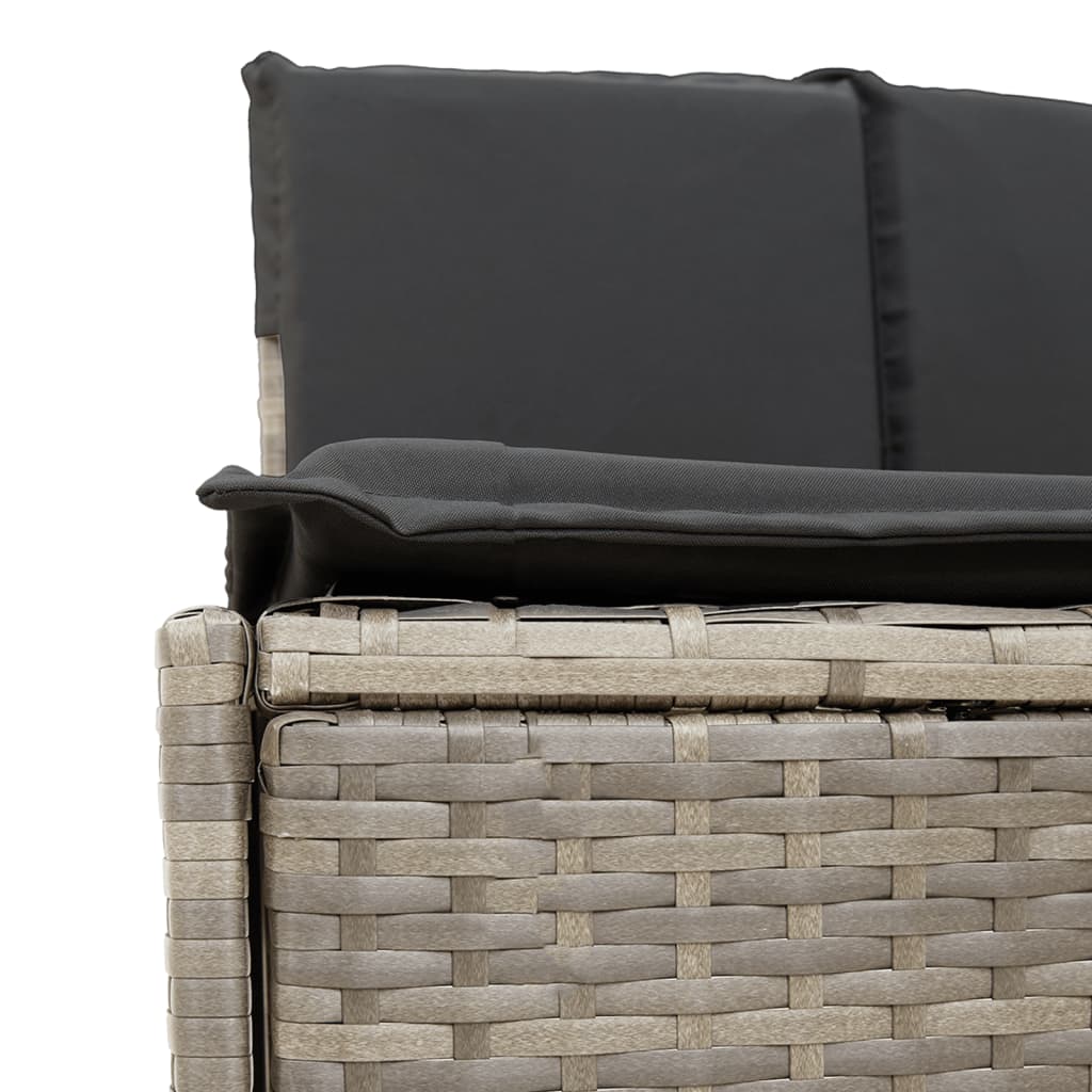 Bordo per Spa Grigio in Polyrattan e Legno Massello di Acacia