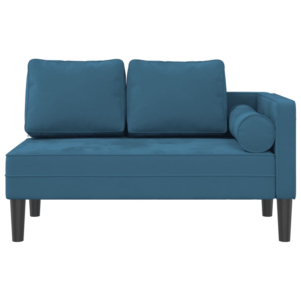 Chaise Longue con Cuscini Blu in Velluto - homemem39