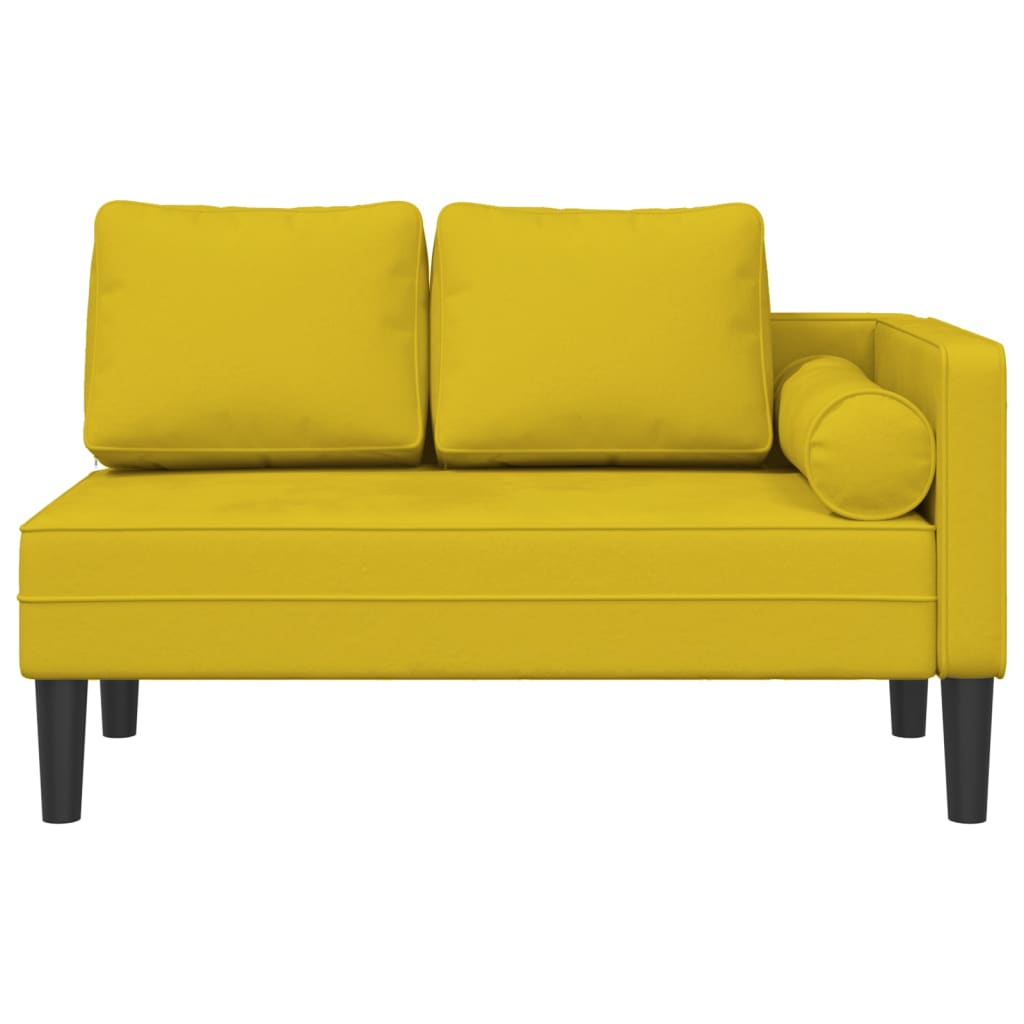 Chaise Longue con Cuscini Giallo in Velluto - homemem39