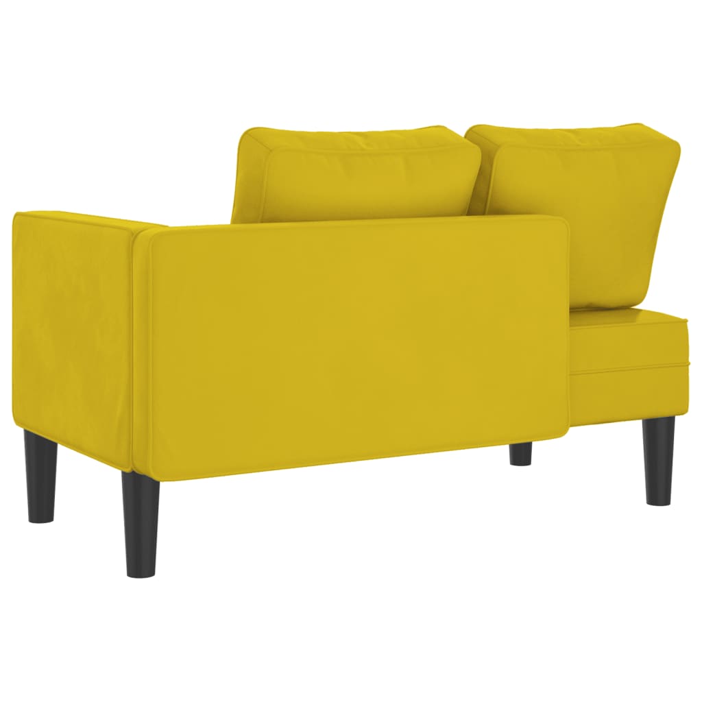 Chaise Longue con Cuscini Giallo in Velluto - homemem39