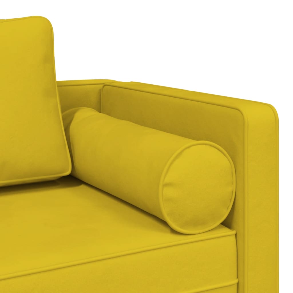 Chaise Longue con Cuscini Giallo in Velluto - homemem39