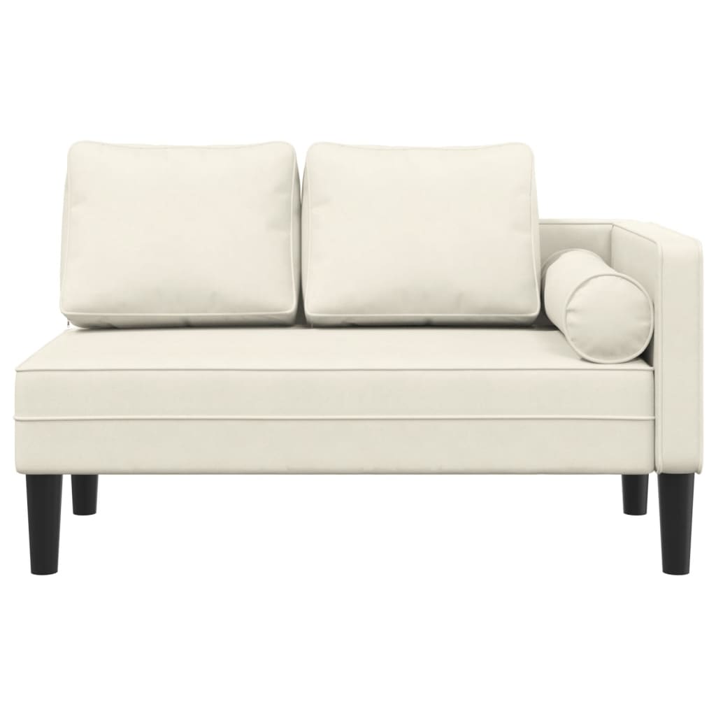 Chaise Longue con Cuscini Crema in Velluto - homemem39