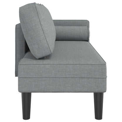 Chaise Longue con Cuscini Grigio Chiaro in Tessuto - homemem39